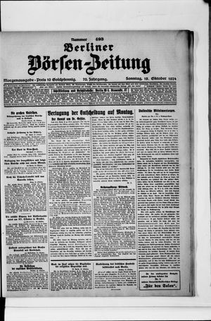 Berliner Börsen-Zeitung vom 19.10.1924