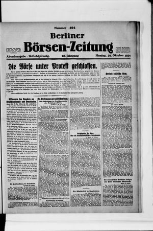 Berliner Börsen-Zeitung vom 20.10.1924