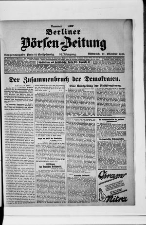 Berliner Börsen-Zeitung on Oct 22, 1924