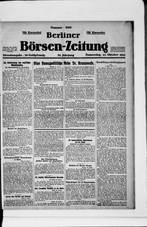 Berliner Börsen-Zeitung vom 23.10.1924