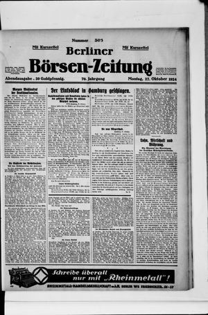 Berliner Börsen-Zeitung vom 27.10.1924