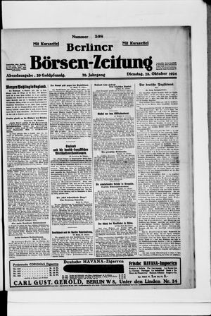 Berliner Börsen-Zeitung on Oct 28, 1924