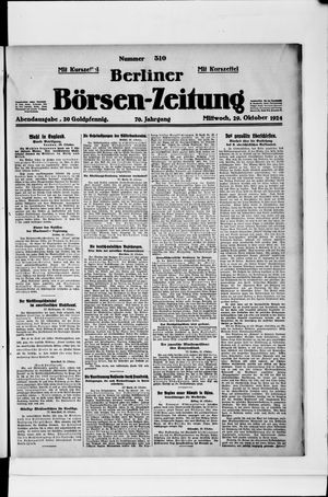 Berliner Börsen-Zeitung vom 29.10.1924