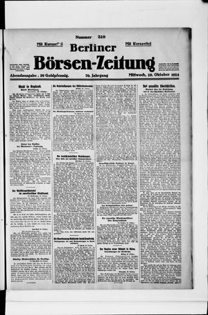 Berliner Börsen-Zeitung vom 29.10.1924