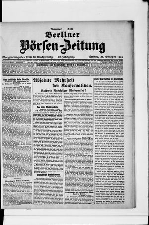 Berliner Börsen-Zeitung vom 31.10.1924