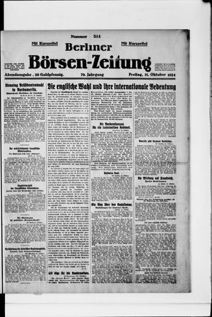 Berliner Börsen-Zeitung vom 31.10.1924