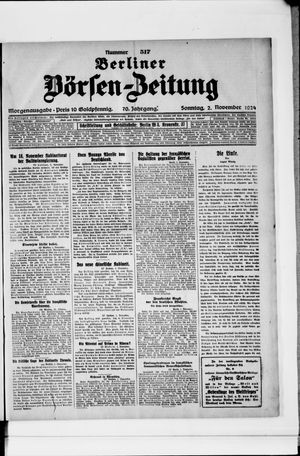 Berliner Börsen-Zeitung vom 02.11.1924