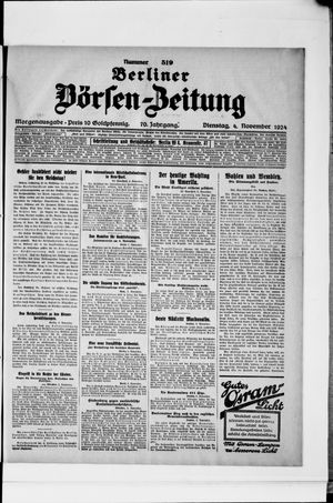 Berliner Börsen-Zeitung vom 04.11.1924