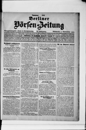 Berliner Börsen-Zeitung vom 05.11.1924