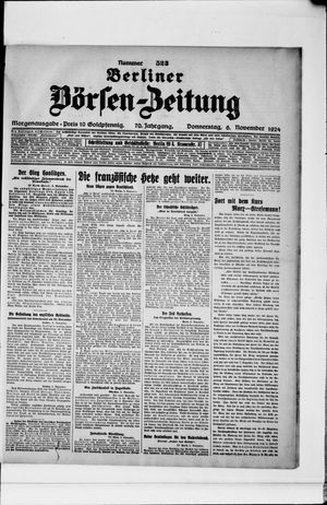 Berliner Börsen-Zeitung vom 06.11.1924