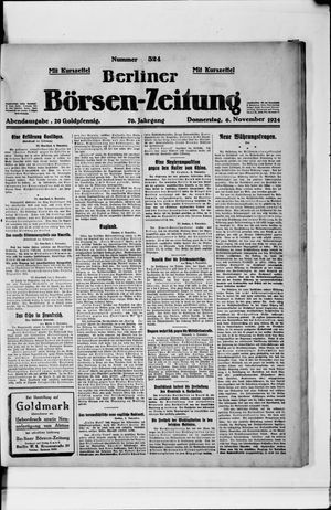 Berliner Börsen-Zeitung vom 06.11.1924