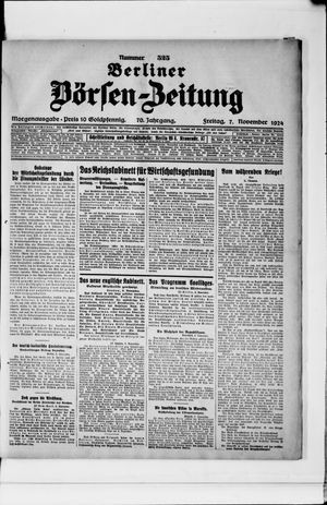 Berliner Börsen-Zeitung on Nov 7, 1924