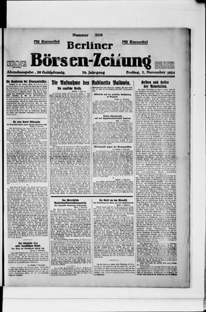 Berliner Börsen-Zeitung vom 07.11.1924
