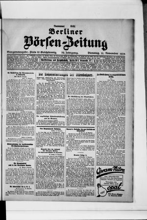 Berliner Börsen-Zeitung vom 11.11.1924