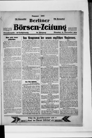Berliner Börsen-Zeitung on Nov 11, 1924