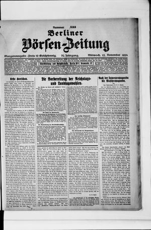 Berliner Börsen-Zeitung vom 12.11.1924