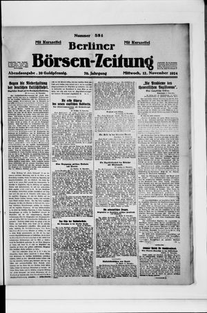 Berliner Börsen-Zeitung vom 12.11.1924