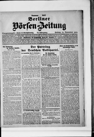 Berliner Börsen-Zeitung vom 14.11.1924