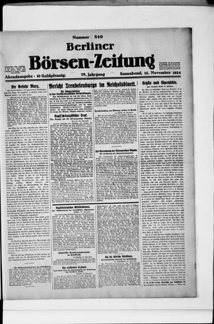 Berliner Börsen-Zeitung on Nov 15, 1924