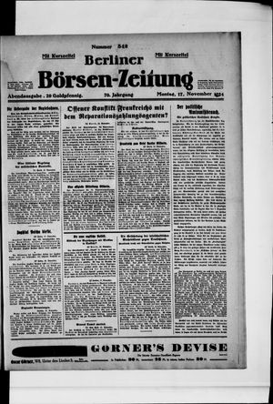 Berliner Börsen-Zeitung vom 17.11.1924