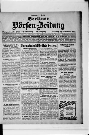 Berliner Börsen-Zeitung vom 18.11.1924