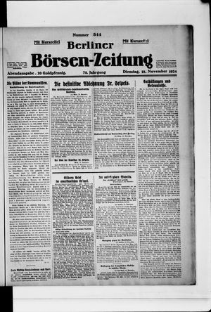 Berliner Börsen-Zeitung vom 18.11.1924