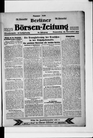 Berliner Börsen-Zeitung vom 20.11.1924