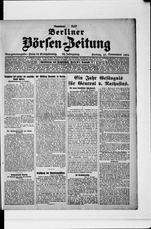 Berliner Börsen-Zeitung vom 21.11.1924