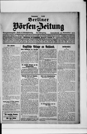 Berliner Börsen-Zeitung vom 22.11.1924