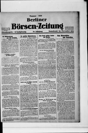 Berliner Börsen-Zeitung vom 22.11.1924