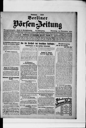 Berliner Börsen-Zeitung vom 25.11.1924