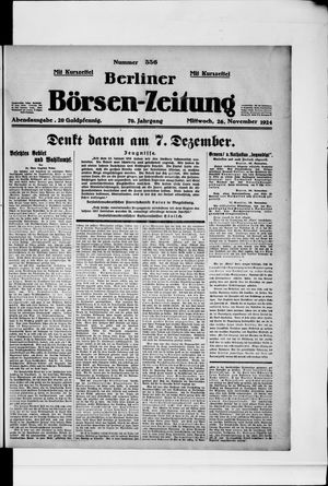 Berliner Börsen-Zeitung vom 26.11.1924