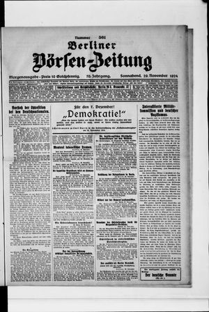 Berliner Börsen-Zeitung vom 29.11.1924