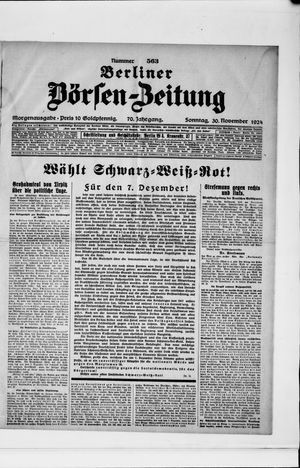 Berliner Börsen-Zeitung vom 30.11.1924