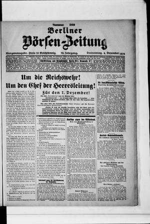 Berliner Börsen-Zeitung vom 04.12.1924
