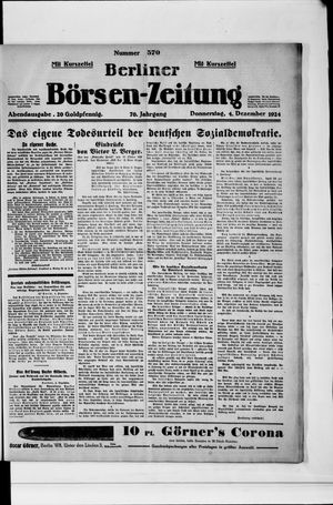 Berliner Börsen-Zeitung vom 04.12.1924