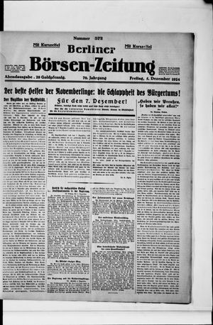 Berliner Börsen-Zeitung vom 05.12.1924