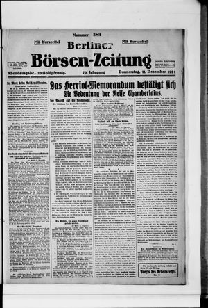 Berliner Börsen-Zeitung vom 11.12.1924