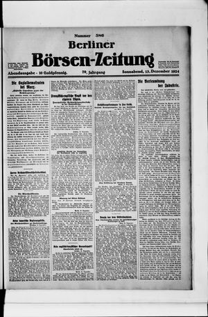 Berliner Börsen-Zeitung vom 13.12.1924