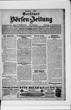 Berliner Börsen-Zeitung vom 14.12.1924