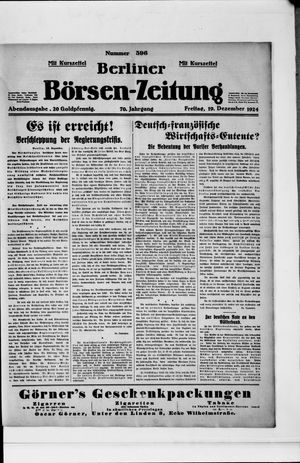 Berliner Börsen-Zeitung vom 19.12.1924