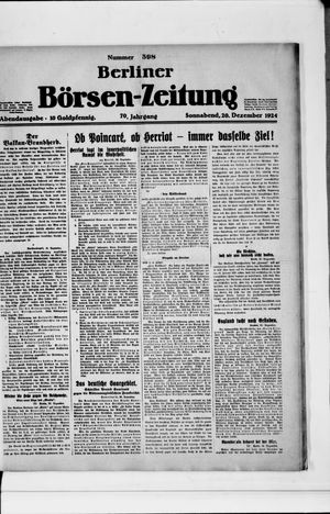 Berliner Börsen-Zeitung vom 20.12.1924