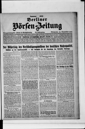 Berliner Börsen-Zeitung vom 24.12.1924