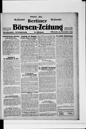 Berliner Börsen-Zeitung vom 24.12.1924