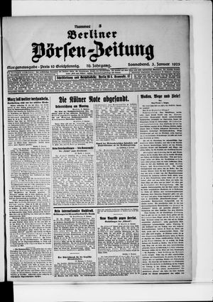 Berliner Börsen-Zeitung on Jan 3, 1925