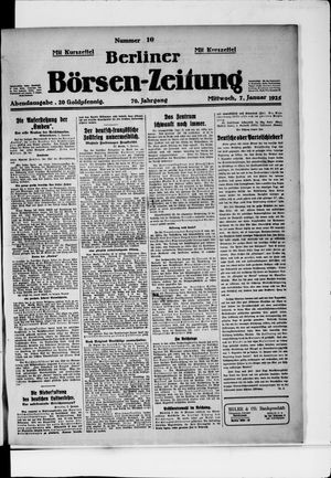 Berliner Börsen-Zeitung vom 07.01.1925