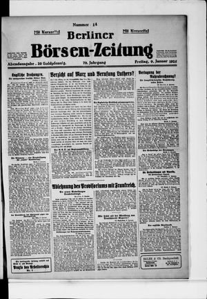 Berliner Börsen-Zeitung on Jan 9, 1925