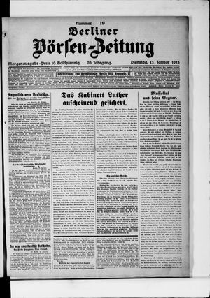 Berliner Börsen-Zeitung on Jan 13, 1925