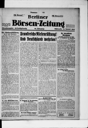 Berliner Börsen-Zeitung on Jan 14, 1925