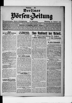 Berliner Börsen-Zeitung on Jan 20, 1925
